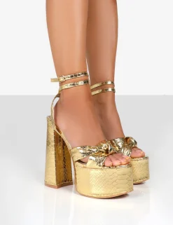 Flash Sale Leo Edition Metallic Platform High Heels Back In Stock | 6" Heels