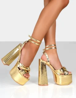 Flash Sale Leo Edition Metallic Platform High Heels Back In Stock | 6