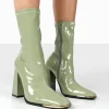 Best Liberty Pu Sock High Heeled Ankle Boots Back In Stock | Heeled Boots