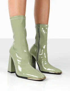 Best Liberty Pu Sock High Heeled Ankle Boots Back In Stock | Heeled Boots