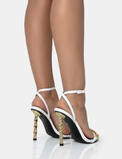 Outlet Link Up Barely There Pointed Toe Stiletto Chain Heels Barely There Heels | High Heels