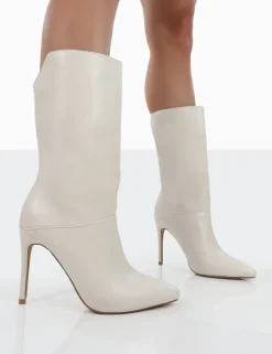 Hot Lisel PU Pointed Toe Stiletto Heeled Ankle Boots High Heels | Heeled Boots