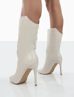 Hot Lisel PU Pointed Toe Stiletto Heeled Ankle Boots High Heels | Heeled Boots