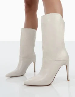 Hot Lisel PU Pointed Toe Stiletto Heeled Ankle Boots High Heels | Heeled Boots
