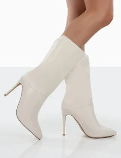 Hot Lisel PU Pointed Toe Stiletto Heeled Ankle Boots High Heels | Heeled Boots