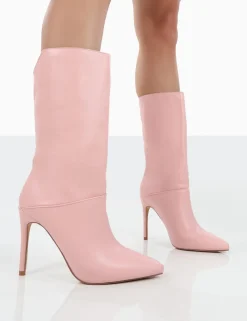 Sale Lisel PU Pointed Toe Stiletto Heeled Ankle Boots High Heels | Heeled Boots