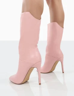 Sale Lisel PU Pointed Toe Stiletto Heeled Ankle Boots High Heels | Heeled Boots