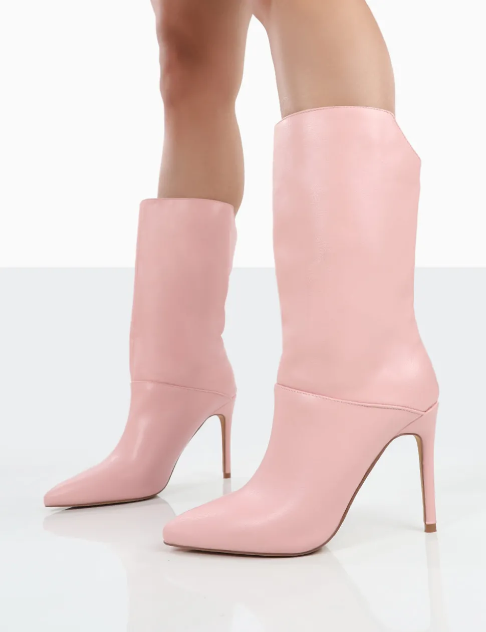 Sale Lisel PU Pointed Toe Stiletto Heeled Ankle Boots High Heels | Heeled Boots