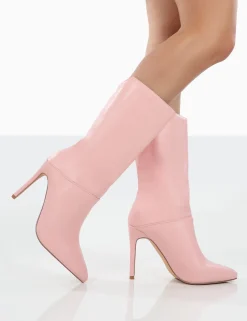 Sale Lisel PU Pointed Toe Stiletto Heeled Ankle Boots High Heels | Heeled Boots
