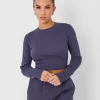 Fashion Long Sleeve Ribbed Top Dark Sculpt & Leisure | Kaiia The Label