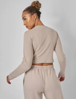 Best Long Sleeve Ribbed Top Stone Sculpt & Leisure | Kaiia The Label