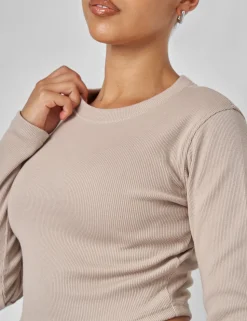 Best Long Sleeve Ribbed Top Stone Sculpt & Leisure | Kaiia The Label