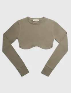 Cheap LONG SLEEVE UNDERBUST CROP TOP ELM Back In Stock | Sculpt & Leisure
