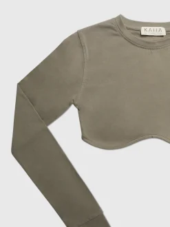 Cheap LONG SLEEVE UNDERBUST CROP TOP ELM Back In Stock | Sculpt & Leisure