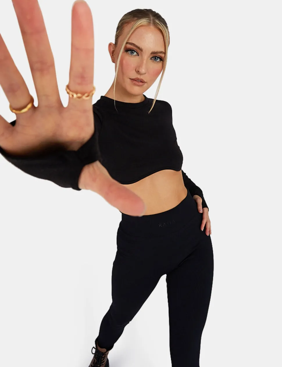 Best Long Sleeve Underbust Crop Top Sculpt & Leisure | Kaiia The Label