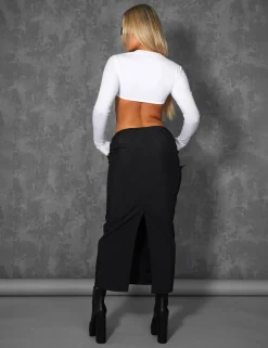 Clearance Long Sleeve Underbust Crop Top Back In Stock | Sculpt & Leisure