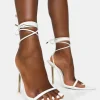 Discount Look Back Pu Pointed Toe Lace Up Stiletto Heels Barely There Heels | Lace Up Heels