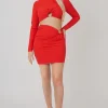 Sale Loop Ruched Metal Hardware Mini Skirt Sculpt & Leisure | Kaiia The Label