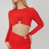 Online Loop Ruched Metal Hardware Crop Top Sculpt & Leisure | Kaiia The Label