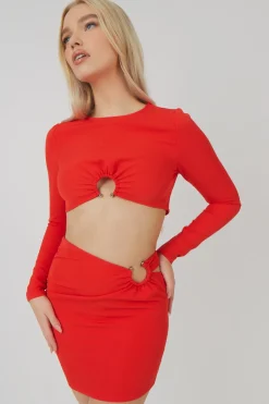 Online Loop Ruched Metal Hardware Crop Top Sculpt & Leisure | Kaiia The Label