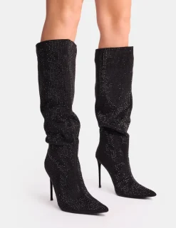 Sale Lothario Diamante Knee High Boots Knee High Boots | Long Boots