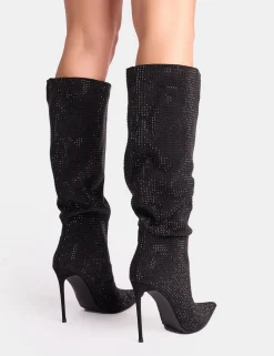 Sale Lothario Diamante Knee High Boots Knee High Boots | Long Boots