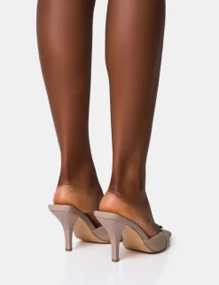 Flash Sale Macchiato Taupe Western Buckle Detail Mid Heel Mules Mules | Mid Heels
