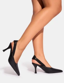 Outlet Malia Vintage Fold Over Detail Cushioned Slingback Court Heels Court Heels