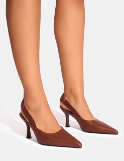 Flash Sale Malia Vintage Fold Over Detail Cushioned Slingback Court Heels Court Heels