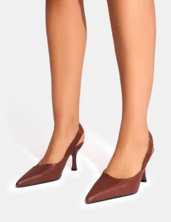 Flash Sale Malia Vintage Fold Over Detail Cushioned Slingback Court Heels Court Heels
