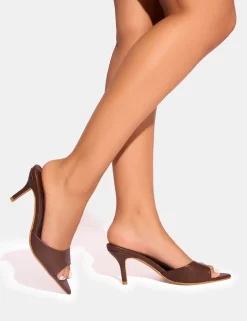 Cheap Mario Mid Heel Mules Kitten Heels | Mules
