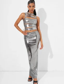 Cheap Maxi Skirt Co Ord in Metallic Co-ords | Skirts