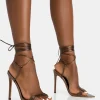 Discount Merlot Metallic Bronze Lace Up Wrap Around Pointed Toe Stiletto Heels Lace Up Heels | High Heels