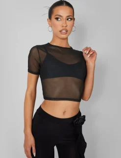 Flash Sale Mesh Fitted T-Shirt Sculpt & Leisure | Kaiia The Label