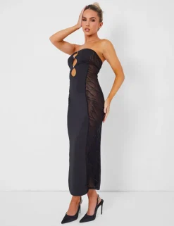Sale Mesh Lace Bandeau Midaxi Dress Sculpt & Leisure | Kaiia The Label