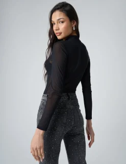 Online Mesh Long Sleeve Bodysuit Bodysuits | Tops
