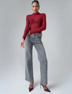 Cheap Mesh Long Sleeve Bodysuit Tops | Bodysuits