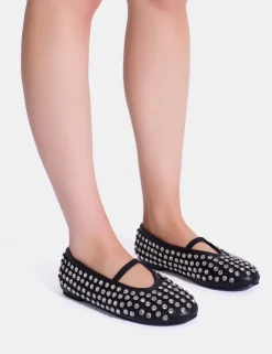 Fashion Mina Embellished Ballet Flat Pumps Flats