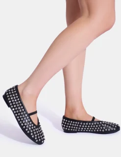 Fashion Mina Embellished Ballet Flat Pumps Flats