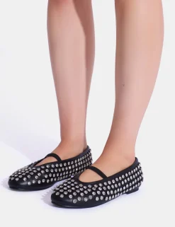 Fashion Mina Embellished Ballet Flat Pumps Flats