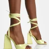Flash Sale Mojito Patent Lace Up Pyramid Block Heels Wide Fit Block Heels | Wide Fit Heels