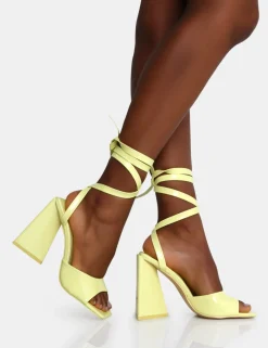 Flash Sale Mojito Patent Lace Up Pyramid Block Heels Wide Fit Block Heels | Wide Fit Heels