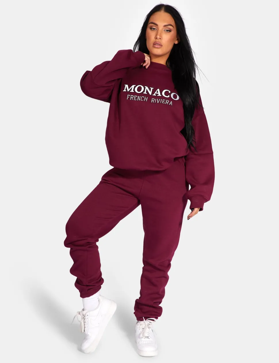 Shop Monaco Embroidered Sweatshirt Berry Sweatshirt & Hoodies | Hoodies & Sweatshirts