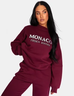 Shop Monaco Embroidered Sweatshirt Berry Sweatshirt & Hoodies | Hoodies & Sweatshirts