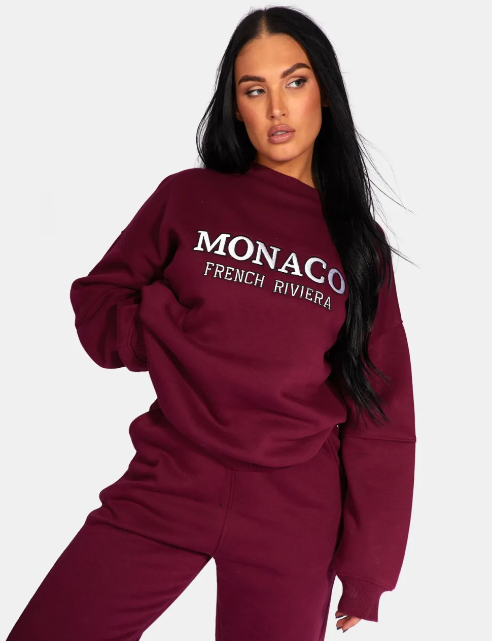 Shop Monaco Embroidered Sweatshirt Berry Sweatshirt & Hoodies | Hoodies & Sweatshirts