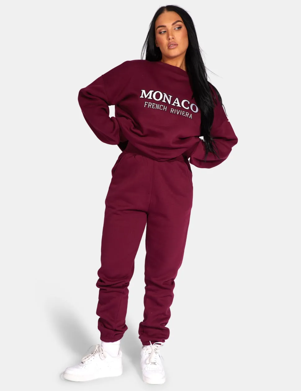 Shop Monaco Embroidered Sweatshirt Berry Sweatshirt & Hoodies | Hoodies & Sweatshirts
