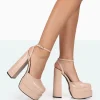 Online Moonchild Stone Croc Closed Toe Statement Platform Block Heels Platform Heels | Block Heels