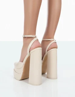Best Sale Moonchild Wide Fit Closed Toe Statement Platform Block Heels 6" Heels | Wide Fit Block Heels