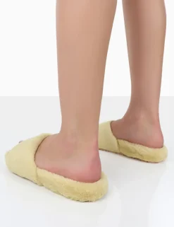 Flash Sale Namaste Fluffy Faux Fur Slippers Flats