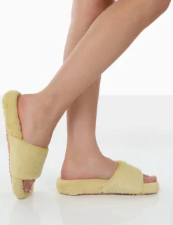 Flash Sale Namaste Fluffy Faux Fur Slippers Flats